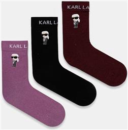 ΚΑΛΤΣΕΣ K/IKON 3-PACK ΧΡΩΜΑ: ΜΑΥΡΟ, A4W47037 KARL LAGERFELD