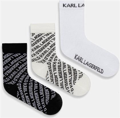 ΚΑΛΤΣΕΣ K/MONOGRAM 3-PACK ΧΡΩΜΑ: ΑΣΠΡΟ, A4W47033 KARL LAGERFELD