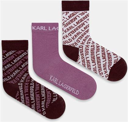 ΚΑΛΤΣΕΣ K/MONOGRAM 3-PACK ΧΡΩΜΑ: ΜΠΟΡΝΤΟ, A4W47033 KARL LAGERFELD