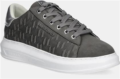 NUBUCK SNEAKERS KAPRI MENS ΧΡΩΜΑ: ΓΚΡΙ, KL52547K KARL LAGERFELD