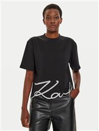 T-SHIRT 226W1703 ΜΑΥΡΟ RELAXED FIT KARL LAGERFELD από το MODIVO