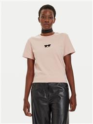 T-SHIRT 245W1717 ΡΟΖ REGULAR FIT KARL LAGERFELD