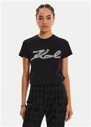 T-SHIRT 246W1715 ΜΑΥΡΟ REGULAR FIT KARL LAGERFELD