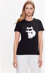 T-SHIRT IKONIK 2.0 CHOUPETTE 230W1703 ΜΑΥΡΟ REGULAR FIT KARL LAGERFELD