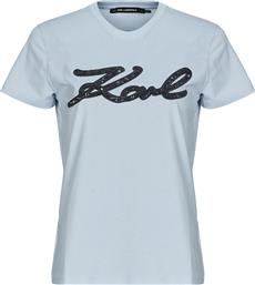 T-SHIRT ΜΕ ΚΟΝΤΑ ΜΑΝΙΚΙΑ BOUCLE KARL SIGNATURE T-SHIRT KARL LAGERFELD