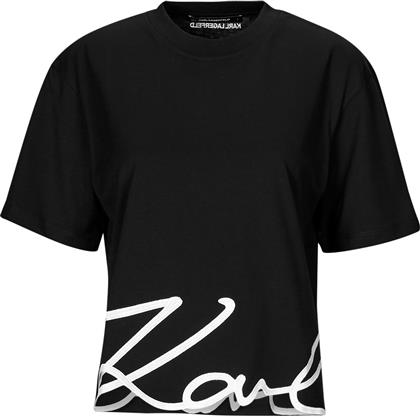 T-SHIRT ΜΕ ΚΟΝΤΑ ΜΑΝΙΚΙΑ KARL SIGNATURE HEM T-SHIRT KARL LAGERFELD