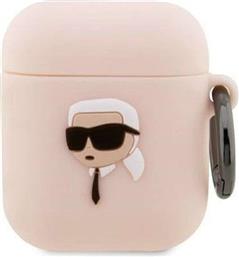 ΘΗΚΗ ΑΚΟΥΣΤΙΚΩΝ BLUETOOTH KARLS HEAD 3D ΓΙΑ APPLE AIRPODS 1RD GEN;APPLE AIRPODS 2RD GEN - ΡΟΖ KARL LAGERFELD