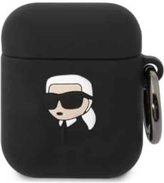 ΘΗΚΗ ΑΚΟΥΣΤΙΚΩΝ HEAD 3D SILICONE CASE ΓΙΑ APPLE AIRPODS 1/2 - ΜΑΥΡΟ KARL LAGERFELD