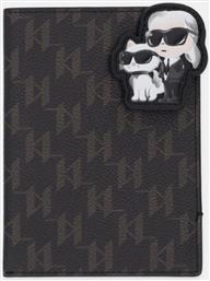 ΘΗΚΗ ΔΙΑΒΑΤΗΡΙΟΥ IKON MONOGRAM ΧΡΩΜΑ: ΚΑΦΕ, B1W32017 KARL LAGERFELD