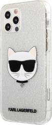 TPU COVER CHOUPETTE HEAD GLITTER FOR APPLE IPHONE 12 PRO MAX SILVER KARL LAGERFELD
