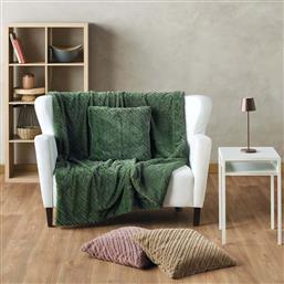 ΓΟΥΝΙΝΗ ΚΟΥΒΕΡΤΑ ΚΑΝΑΠΕ (130X180) STYLISH LILIBETH 02 DARK GREEN KENTIA