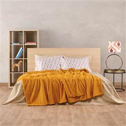 ΚΟΥΒΕΡΤΑ FLEECE ΗΜΙΔΙΠΛΗ (180X240) ΜΕ ΓΟΥΝΑΚΙ VERSUS SPENCER 11 OCHRE KENTIA από το SPITISHOP