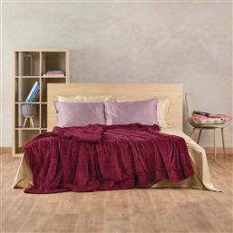 ΚΟΥΒΕΡΤΑ FLEECE KING SIZE (260X240) ΜΕ ΓΟΥΝΑΚΙ VERSUS SPENCER 42 BORDEAUX KENTIA