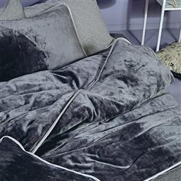 ΠΑΠΛΩΜΑΤΟΘΗΚΗ ΒΕΛΟΥΤΕ KING SIZE (260X240) STYLISH IVANNA 24 DARK GREY KENTIA