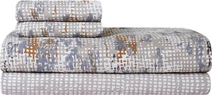 ΣΕΝΤΟΝΙ ΜΟΝΟ ΚΕΝΤΙΑ LUCAS 22 GREY- ECRU- BLUE- LIGHT BROWN ΣΕΤ 3 ΤΜΧ ΧΩΡΙΣ ΛΑΣΤΙΧΟ 160X270CM KENTIA