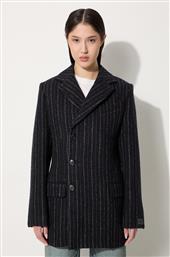 ΜΑΛΛΙΝΟ ΠΑΛΤΟ TENNIS STRIPES PEA COAT ΧΡΩΜΑ: ΜΑΥΡΟ, FE62MA2209GM.99 KENZO
