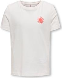 T-SHIRT HAPPY LIFE 15340140 ΛΕΥΚΟ REGULAR FIT KIDS ONLY