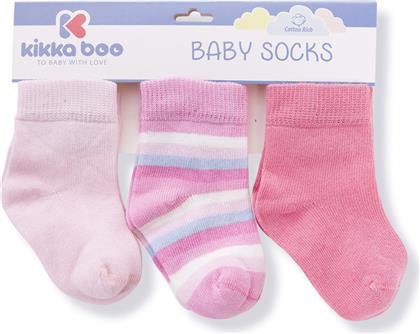 ΒΡΕΦΙΚΑ ΚΑΛΤΣΑΚΙΑ (ΣΕΤ 3 ΖΕΥΓΗ) STRIPES PINK 12-24 ΜΗΝΩΝ 12-24 ΜΗΝΩΝ KIKKA BOO