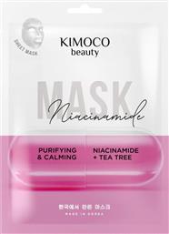PURIFYING & CALMING FACE SHEET MASK WITH NIACINAMIDE & TEA TREE EXTRACT ΚΑΤΑΠΡΑΥΝΤΙΚΗ ΜΑΣΚΑ ΠΡΟΣΩΠΟΥ ΜΕ ΝΙΑΣΙΝΑΜΙΔΗ & ΕΚΧΥΛΙΣΜΑ ΔΕΝΤΡΟΥ ΤΣΑΓΙΟΥ 23ML KIMOCO