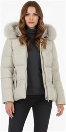 ΚΟΝΤΟ ΜΠΟΥΦΑΝ ΚΑΠΙΤΟΝΕ ΣΕ ΕΚΡΟΥ ΧΡΩΜΑ ΜΕ ΚΟΥΚΟΥΛΑ ΚΑΙ ΓΟΥΝΑ - ΕΚΡΟΥ KIN