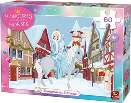 KING FAIRY TALE ΠΑΖΛ PRINCESSES AND HORSES SNOW PRINCESS IN VILLAGE 12ΤΜΧ. 55898 KING PUZZLE