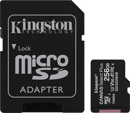 CANVAS SELECT PLUS MICROSDXC 256GB CLASS 10 U3 V30 A1 UHS-I ΜΕ ΑΝΤΑΠΤΟΡΑ KINGSTON