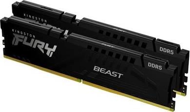 ΜΝΗΜΗ RAM FURY BEAST BLACK KF552C40BBK2-32 DDR5 32GB (2X16GB) 5200MHZ ΓΙΑ DESKTOP KINGSTON