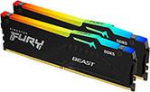 RAM KF552C40BBAK2-16 FURY BEAST RGB 16GB (2X8GB) DDR5 5200MHZ CL40 XMP DUAL KIT KINGSTON