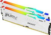 RAM KF556C40BWAK2-32 FURY BEAST WHITE RGB 32GB (2X16GB) DDR5 5600MHZ CL40 INTEL XMP DUAL KINGSTON
