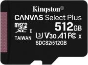 SDCS2/512GBSP CANVAS SELECT PLUS 512GB MICRO SDXC 100R A1 C10 SINGLE PACK KINGSTON