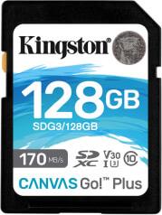 SDG3/128GB CANVAS GO PLUS 128GB SDXC 170R CLASS 10 UHS-I U3 V30 KINGSTON