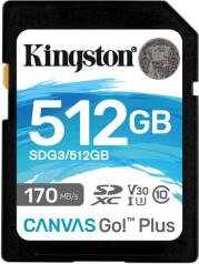 SDG3/512GB CANVAS GO PLUS 512GB SDXC 170R CLASS 10 UHS-I U3 V32 KINGSTON