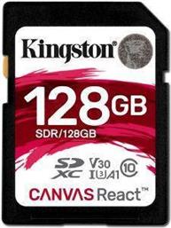 SDR/128GB CANVAS REACT 128GB SDXC CLASS 10 U3 V30 A1 KINGSTON από το PLUS4U