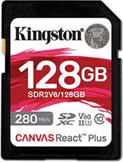 SDR2V6/128GB CANVAS REACT PLUS V60 128GB SDXC C10 UHS-II U3 KINGSTON