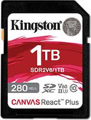 SDR2V6/1TB CANVAS REACT PLUS V60 1TB SDXC C10 UHS-II U3 KINGSTON