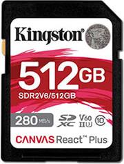 SDR2V6/512GB CANVAS REACT PLUS V60 512GB SDXC C10 UHS-II U3 KINGSTON