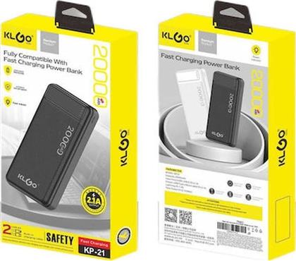 POWERBANK KP-21 20.000MAH 2X USB-A - ΜΑΥΡΟ KLGO