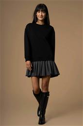 ΓΥΝΑΙΚΕΙΟ MINI ΦΟΡΕΜΑ ΔΙΧΡΩΜΟ ΜΕ ΠΛΙΣΕ ΤΕΛΕΙΩΜΑ ''ANAND'' - A25PAB7565ABUN0000 ΜΑΥΡΟ KOCCA