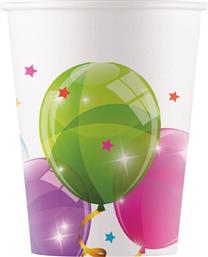 ΠΟΤΗΡΙΑ ΧΑΡΤΙΝΑ ΠΟΛΥΧΡΩΜΑ ΜΕ ΜΠΑΛΟΝΙΑ SPARKLING BALLOONS 200ML (8ΤΕΜ) KOKLIKO