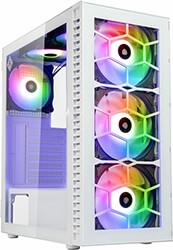 CASE OBSERVATORY HF GLASS ARGB MIDI TOWER CASE - WHITE WITH 6 ARGB FANS - 3X140MM & 3X120MM KOLINK