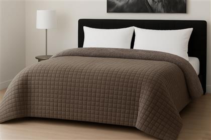 ΚΟΥΒΕΡΤΟΠΑΠΛΩΜΑ FLANNEL COMFORT ΜΟΝΟ 160X220ΕΚ. RIB CUT MOCCA LE BLANC 7001044-23 (ΥΛΙΚΟ: FLANNEL 100%, ΧΡΩΜΑ: ΜΟΚΑ) - - 7001044-23 KOMVOS HOME