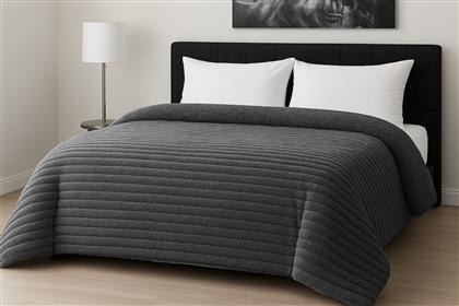 ΚΟΥΒΕΡΤΟΠΑΠΛΩΜΑ FLANNEL COMFORT ΜΟΝΟ 160X220ΕΚ. RIB DARK GREY LE BLANC 7001044-30 (ΥΛΙΚΟ: FLANNEL 100%, ΧΡΩΜΑ: ΓΚΡΙ) - - 7001044-30 KOMVOS HOME