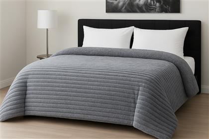 ΚΟΥΒΕΡΤΟΠΑΠΛΩΜΑ FLANNEL COMFORT ΜΟΝΟ 160X220ΕΚ. RIB LIGHT GREY LE BLANC 7001044-27 (ΥΛΙΚΟ: FLANNEL 100%, ΧΡΩΜΑ: ΓΚΡΙ) - - 7001044-27 KOMVOS HOME