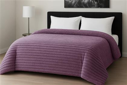 ΚΟΥΒΕΡΤΟΠΑΠΛΩΜΑ FLANNEL COMFORT ΜΟΝΟ 160X220ΕΚ. RIB LILAC LE BLANC 7001044-28 (ΥΛΙΚΟ: FLANNEL 100%, ΧΡΩΜΑ: ΛΙΛΑ) - - 7001044-28 KOMVOS HOME
