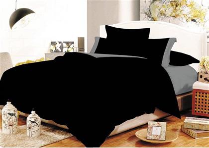 ΣΕΝΤΟΝΙΑ ΜΟΝΑ COTTON LINE BLACK/GREY ΣΕΤ 3ΤΜΧ (160Χ240CM) ΚΟΜΒΟΣ