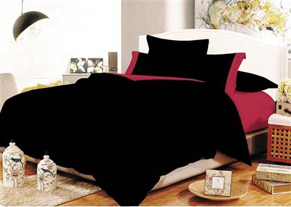 ΣΕΝΤΟΝΙΑ ΜΟΝΑ COTTON LINE BLACK/RED ΣΕΤ 3ΤΜΧ (160Χ240CM) ΚΟΜΒΟΣ
