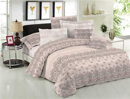 ΣΕΝΤΟΝΙΑ ΜΟΝΑ COTTON LINE PRINTED DANTE BROWN ΣΕΤ 3ΤΜΧ ΜΕ ΛΑΣΤΙΧΟ (160Χ240CM) ΚΟΜΒΟΣ