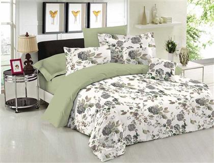 ΣΕΝΤΟΝΙΑ ΜΟΝΑ COTTON LINE ROSE OLIVE ΣΕΤ 3ΤΜΧ (170Χ270CM) ΚΟΜΒΟΣ