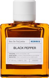 BLACK PEPPER EAU DE TOILETTE 50ML,ΑΝΔΡΙΚΟ ΑΡΩΜΑ ΜΕ ΝΟΤΕΣ ΜΑΥΡΟΥ ΠΙΠΕΡΙΟΥ KORRES