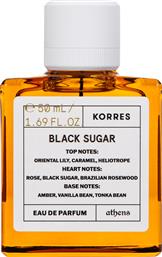 BLACK SUGAR EAU DE PARFUM ΓΥΝΑΙΚΕΙΟ ΑΡΩΜΑ ΜΕ ΝΟΤΕΣ ΜΑΥΡΗΣ ΖΑΧΑΡΗΣ, ΚΑΡΑΜΕΛΑΣ & ΒΑΝΙΛΙΑΣ 50ML KORRES